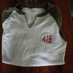 Mens moto fossil vneck tshirt